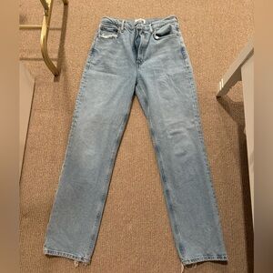Agolde High Waist Straight Leg Blue Jean
